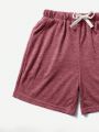 SHEIN Kids EVRYDAY Toddler Boys' Casual Comfortable Letter & Plaid Pattern Short Sleeve T-Shirt And Shorts Set