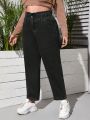 Plus Paperbag Waist Mom Fit Jeans