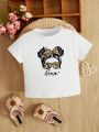 Baby Figure & Letter Graphic Tee