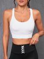 Solid Color Hollow Out Back Sports Bra