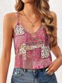 SHEIN Frenchy Vintage Boho Paisley Print Cami Top