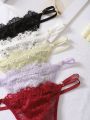 5pcs Perspective Lace Thong