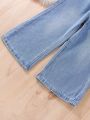 Toddler Girls Paperbag Waist Wide Leg Jeans