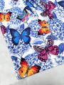 Plus Size Butterfly & Floral Printed Tank Top