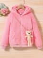 Girls' Hooded Zip-front Jacket With Doll Accessory