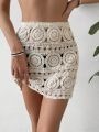 SHEIN Swim Chicsea 1pc High Waist Crochet Cover Up Skirt