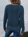 SHEIN LUNE Sweater With Rhinestone Pattern And Boat Neck