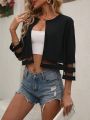 Women's Mesh Splicing Cropped Jacket