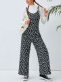 SHEIN WYWH Ditsy Floral Print Knot Shoulder Jumpsuit Without Tee