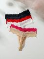 6pcs Seamless Lace Thong Panties