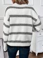 Women'S Striped Drop Shoulder Sweater