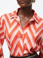 SHEIN BIZwear Ladies' Striped Long Sleeve Shirt