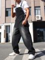 Men's Distressed Detail Denim Overalls