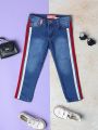 Girls' (little) Two-tone Denim Pants