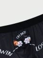 Men's Cat Paw & Letter Pattern Boxer Briefs