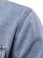 Men'S Workwear Pockets Long Sleeve Denim Shirt