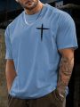 Men Plus Cross Print Tee