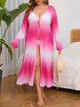 SHEIN Swim SXY Plus Size Women'S Ombre Tie Kimono