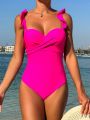 SHEIN Swim Vcay Women's Solid Color One-Piece Swimsuit