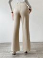 SHEIN Privé Women'S Solid Color Button Detail Flared Pants