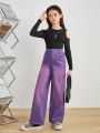 SHEIN Tween Girl High Waist Wide Leg Pants