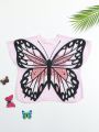 Young Girls Butterfly Print Loose Cover Up