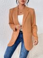 SHEIN Essnce Ladies' Suit Collar Daily Outerwear