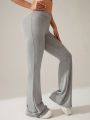 SHEIN Daily&Casual Women's Overlapping Waist Flared Sports Pants