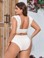 SHEIN Swim Mod Plus Size Solid Color Swimsuit Set