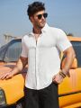 Manfinity Homme Men'S Solid Color Short Sleeve Shirt