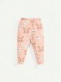 Cozy Cub Baby Girl Rabbit Print Sweatshirt & Sweatpants