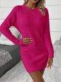 Ladies' Solid Color Short Knitted Sweater Dress