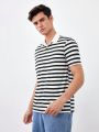 Manfinity Homme Men's Striped Short Sleeve Polo Shirt