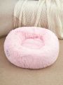 PETSIN Pink Plush Deep Sleep Pet Bed For Cats And Dogs, Washable, Circular Cushion