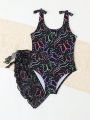 Little Girls' Butterfly Printed One-Piece Swimsuit