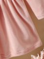 Baby Girl Peter Pan Collar Lace Trim Dress With Bag