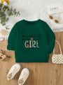 SHEIN Kids EVRYDAY Young Girl Letter Graphic Sweatshirt