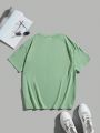 Teenage Boys' Casual Short Sleeve T-shirt With Emoticon And Letter Print