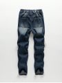 Tween Boy Ripped Frayed Cat Scratch Skinny Jeans