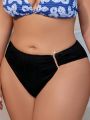 SHEIN Swim Vcay Plus Size Solid Color Swimwear Bottom