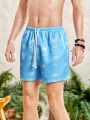 SHEIN Teenage Boys' Casual Coconut Tree Printed Loose Beach Shorts