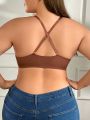 SHEIN Plus Size Front Closure Wireless Bra