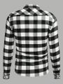 Manfinity Men's Checked Woven Casual Long Sleeve Shirt