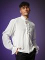 Manfinity Fever City Twill White Casual Shirt With Collarband