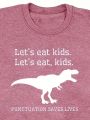 Women's Dinosaur Slogan Printed T-Shirt