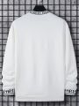 Manfinity Homme Men's Drop Shoulder Sweatshirt With Letter Detail Woven Tape Decoration