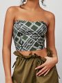 Forever 21 Women's American Style Diamond Checkered Tube Top