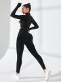 Yoga Basic Women's Seamless Black Sports Suit