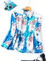 Tie-dye Plus Size Long Sleeve Shirt