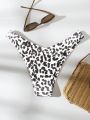 SHEIN Swim Summer Beach Leopard High Cut Bikini Panty